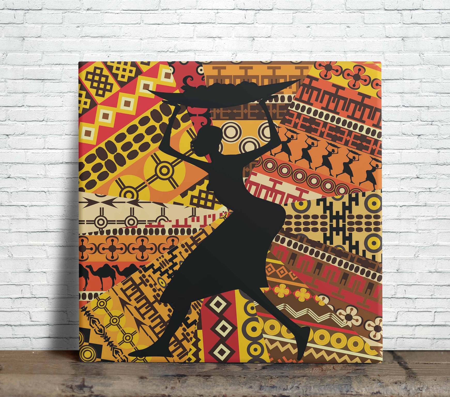 Azulejo Decoração Africana Mulher Tribal Padrões Étnicos