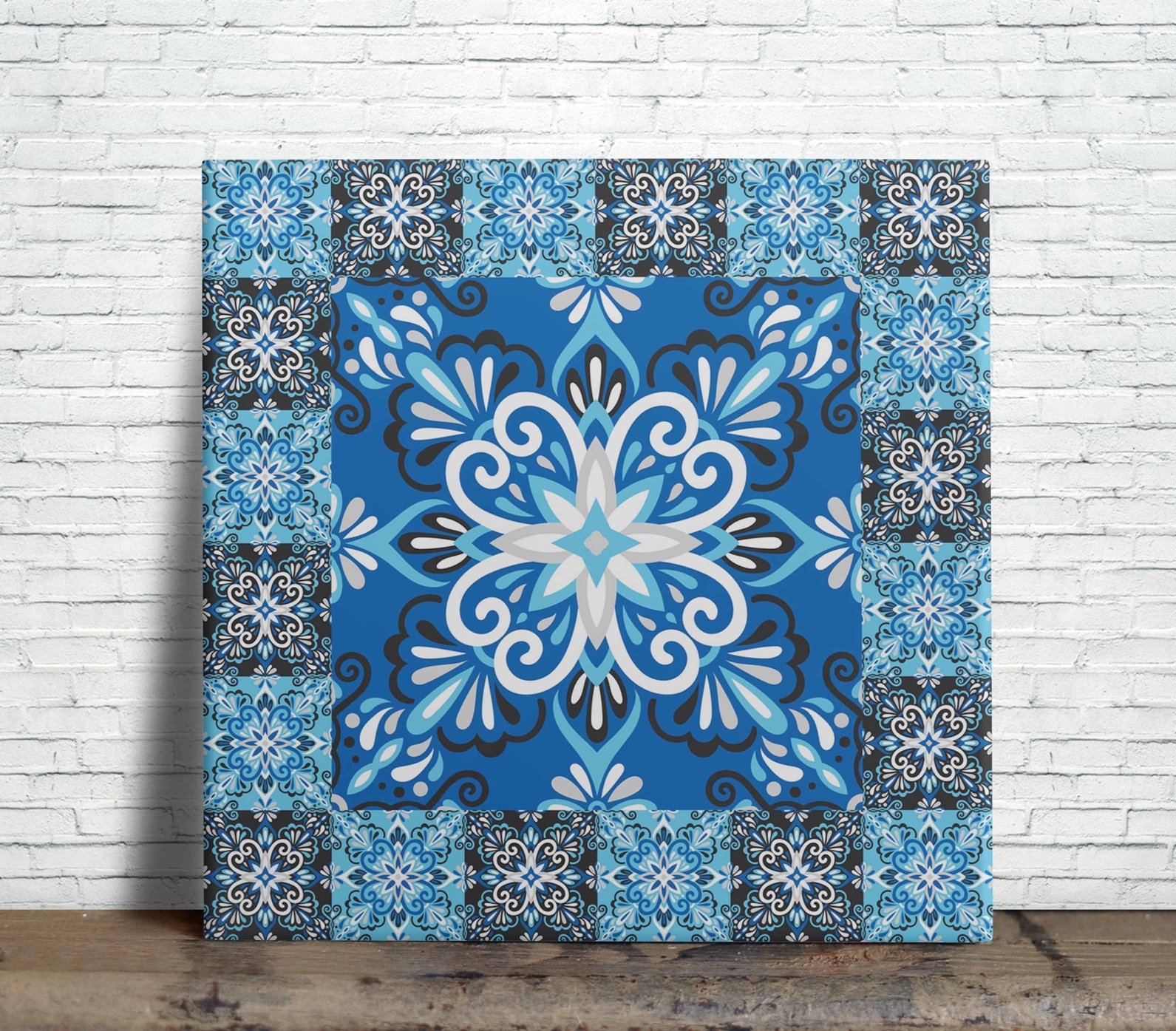Azulejo Decorativo Mosaico Azul Real - Azulejaria de Mandala