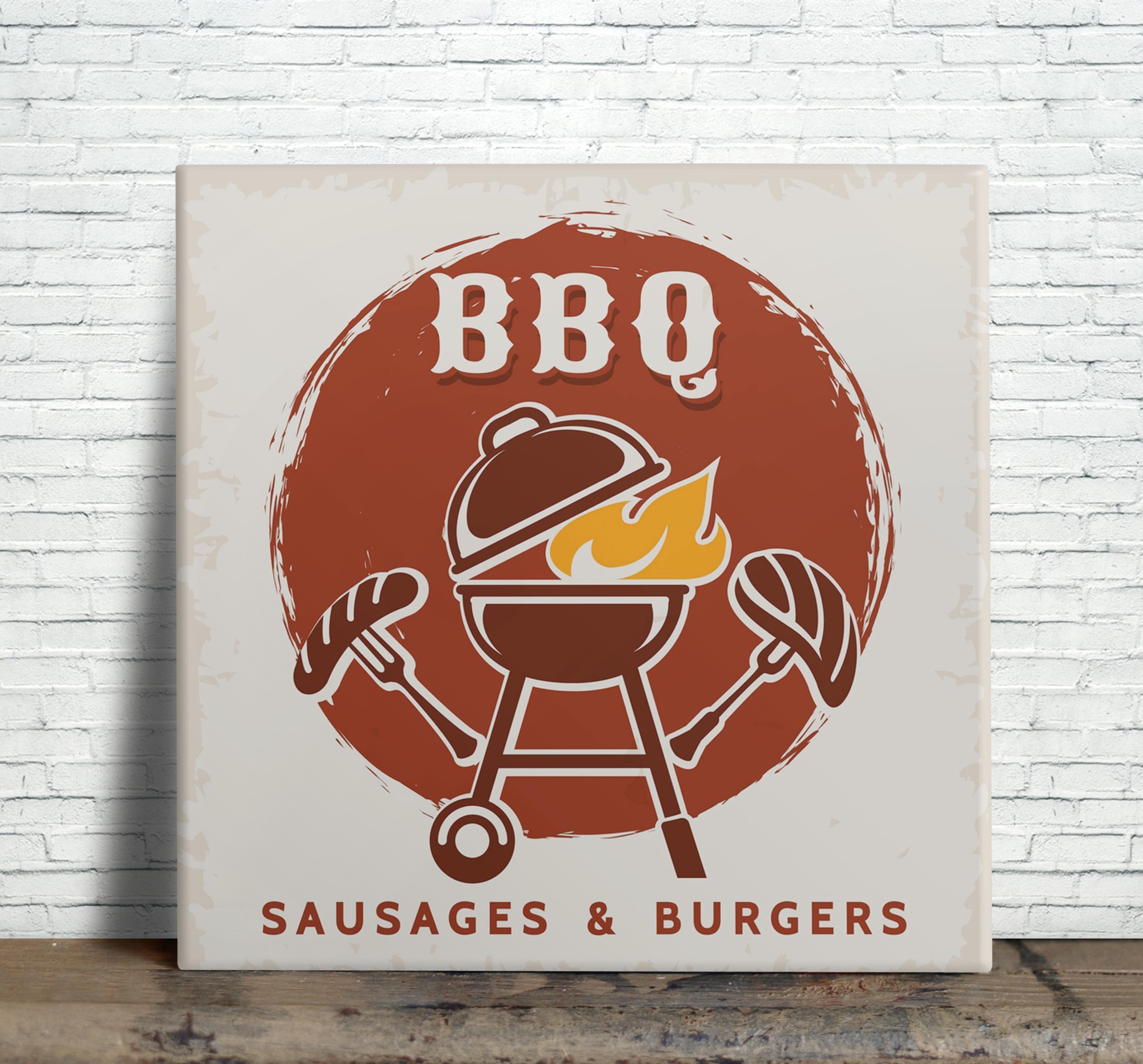 Azulejo Decorativo BBQ Club - Estilo Retrô para Churrasqueira
