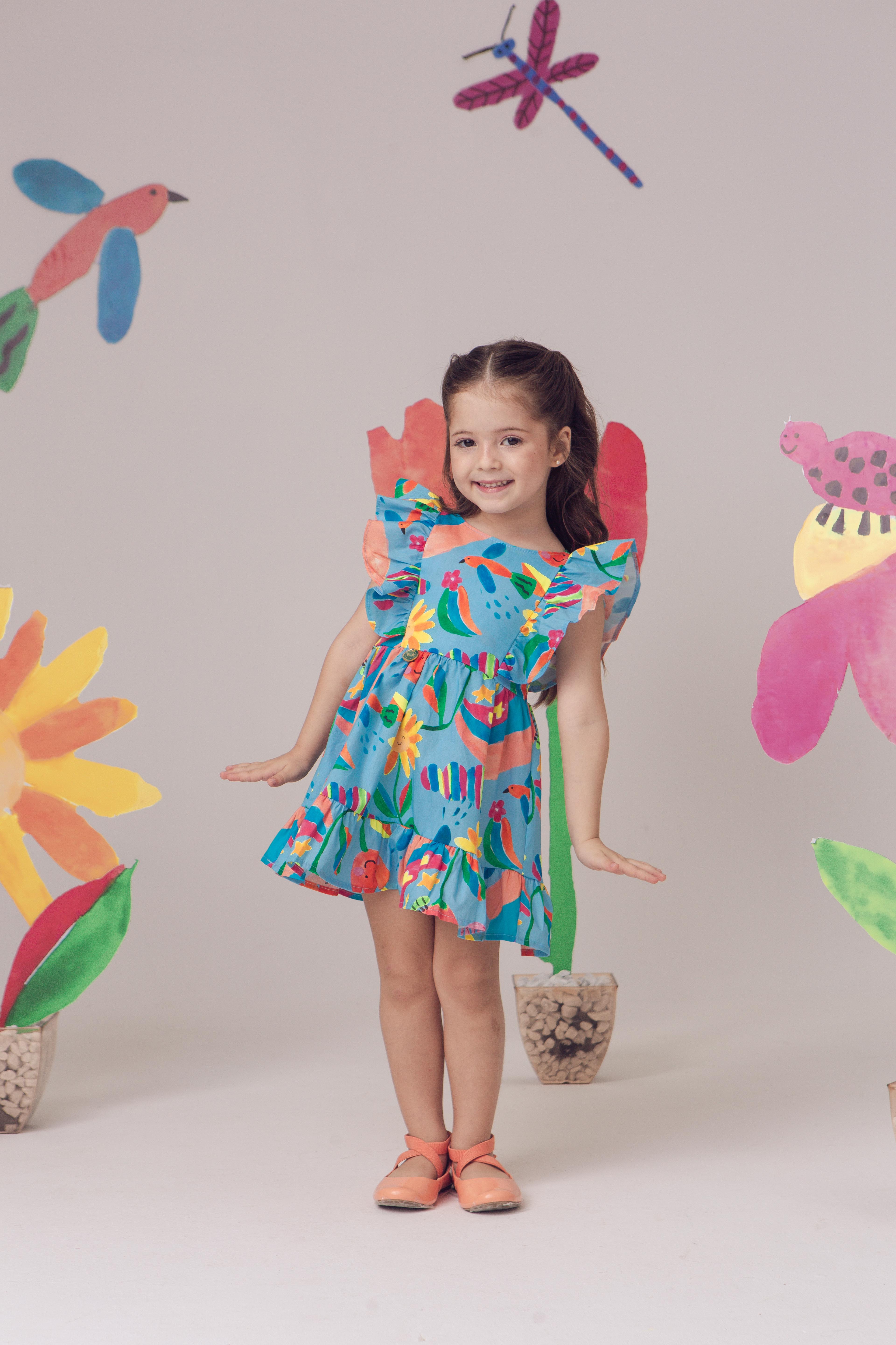 Vestido Paloma encanto celeste