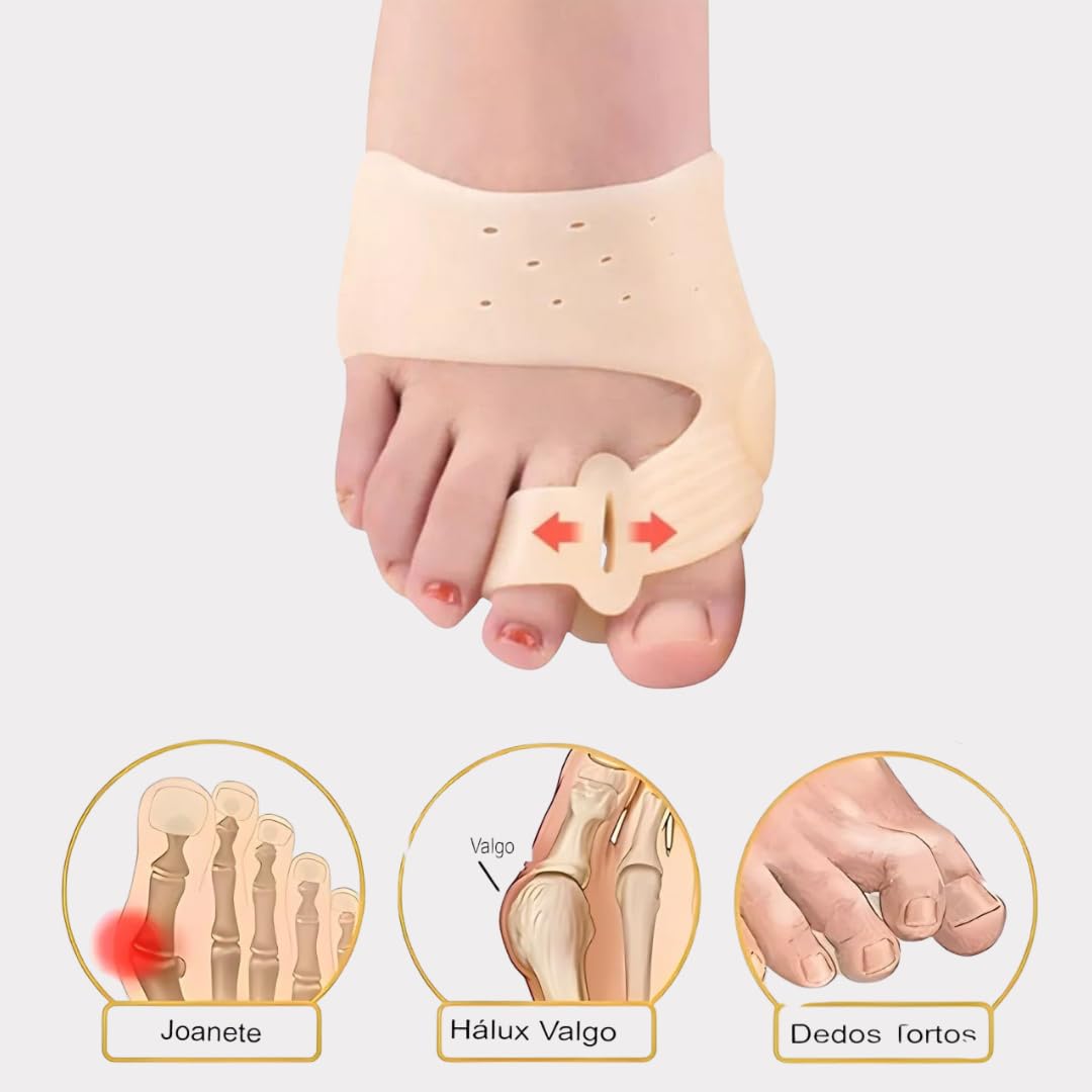 Corretor Magnético para Joanete Par Silicone Flexível Alívio de Dores Alinhador Dedos Terapia Pés Dedão Com Imã