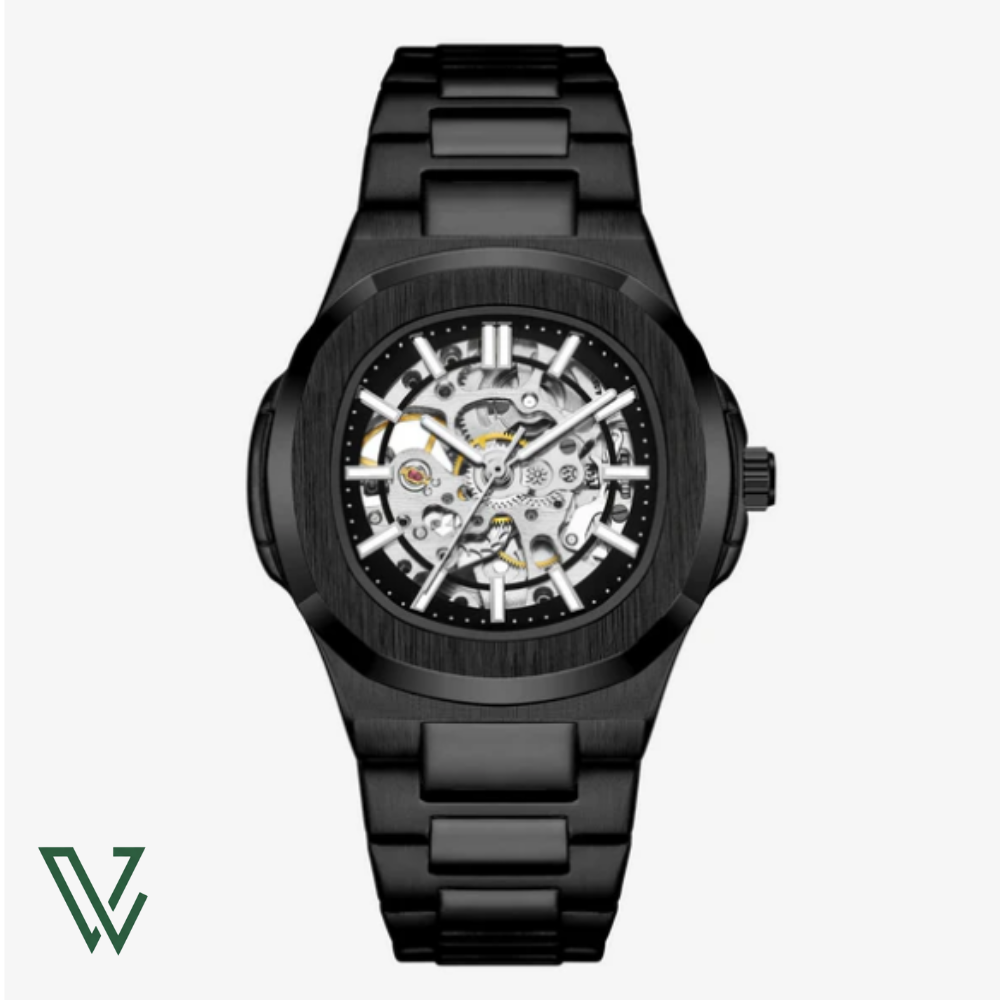 Relógio Automático em Aço Bravur Noir