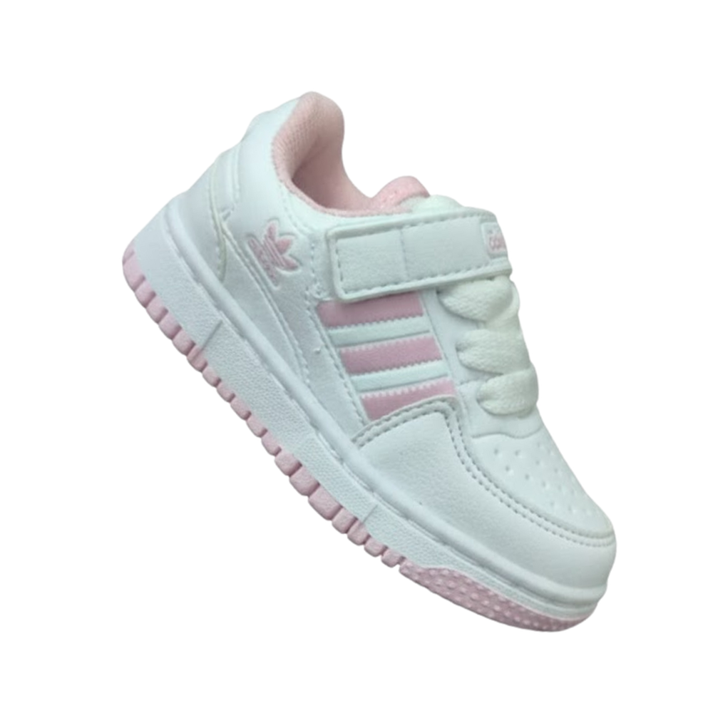 Tênis Adidas Linha Baby Branco/Rosa