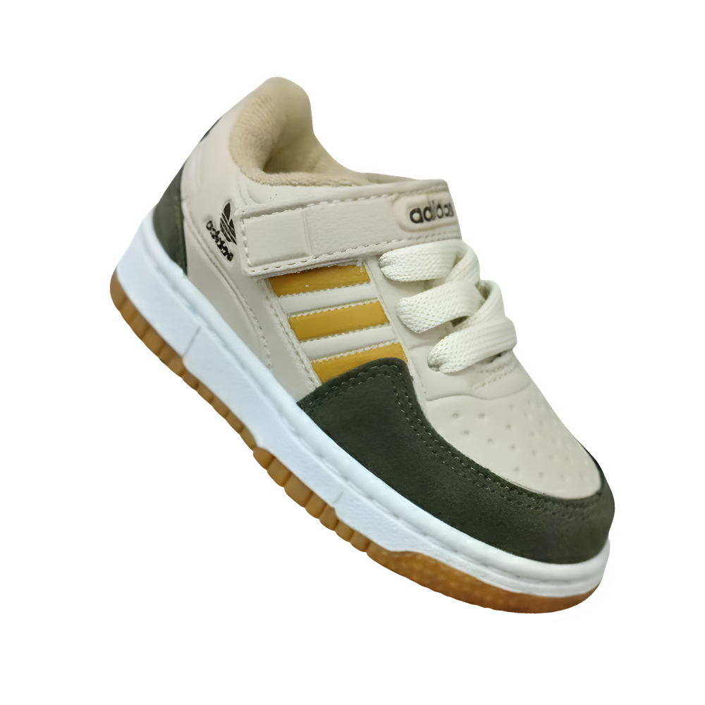 Tênis Adidas Linha Baby - Estilo Aventura (Bege e Verde Militar)