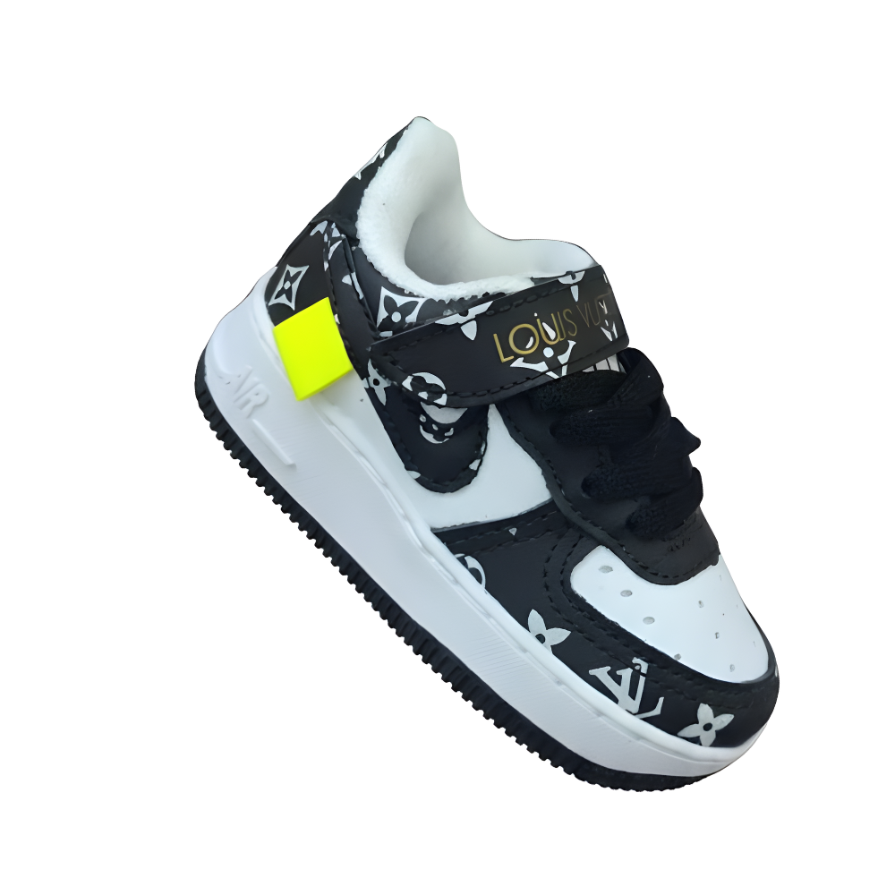 Tênis Nike Linha Baby - Estampa Monogramada Preto e Branco