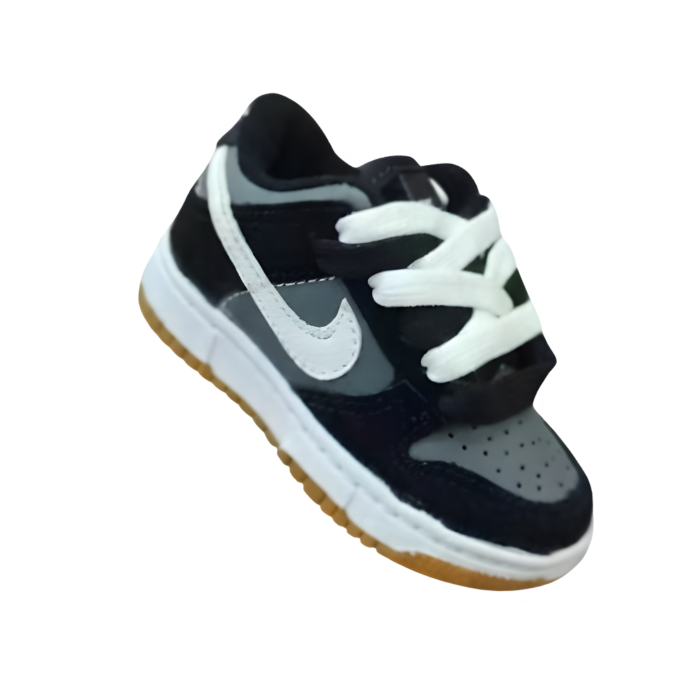 Tênis Nike Linha Baby Dunk - Preto, Cinza e Branco