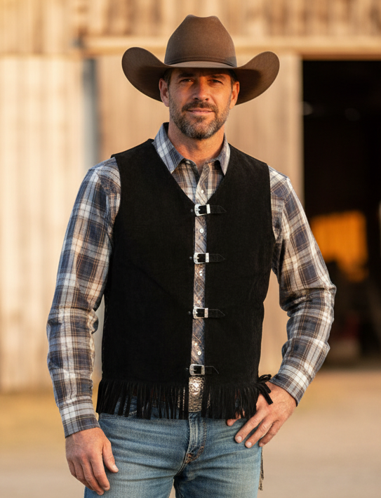 Colete  Country Cowboy Rodeio CO011 Couro Legítimo