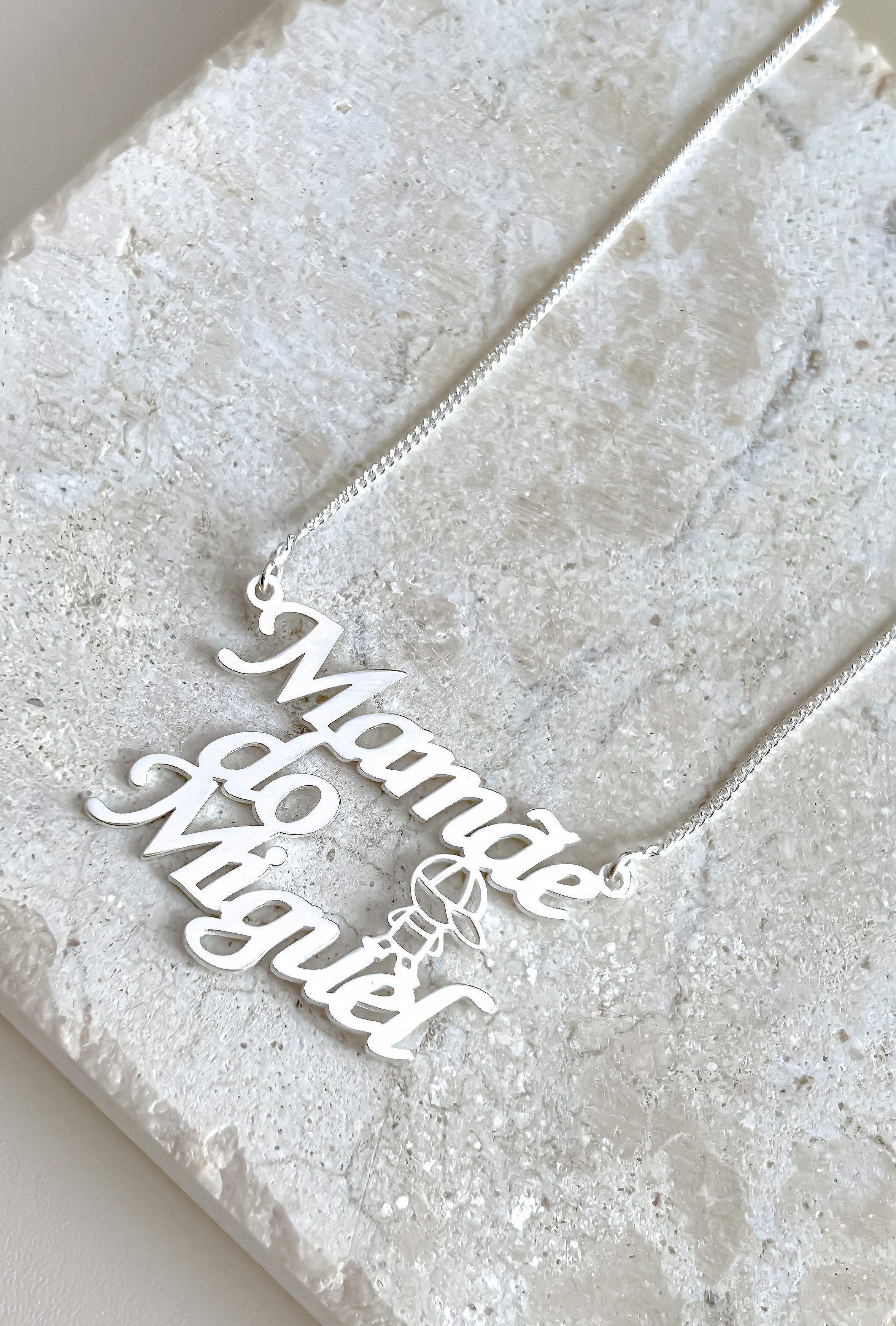 colar mamãe e filho (a) banhado a ouro ou em prata