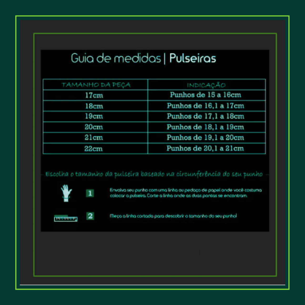 MEDIDAS DE PULSEIRAS