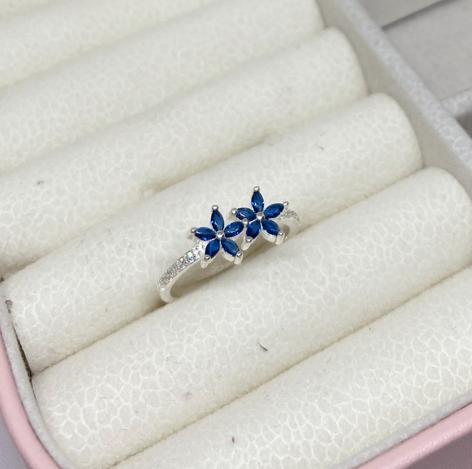 Anel Flor Azul