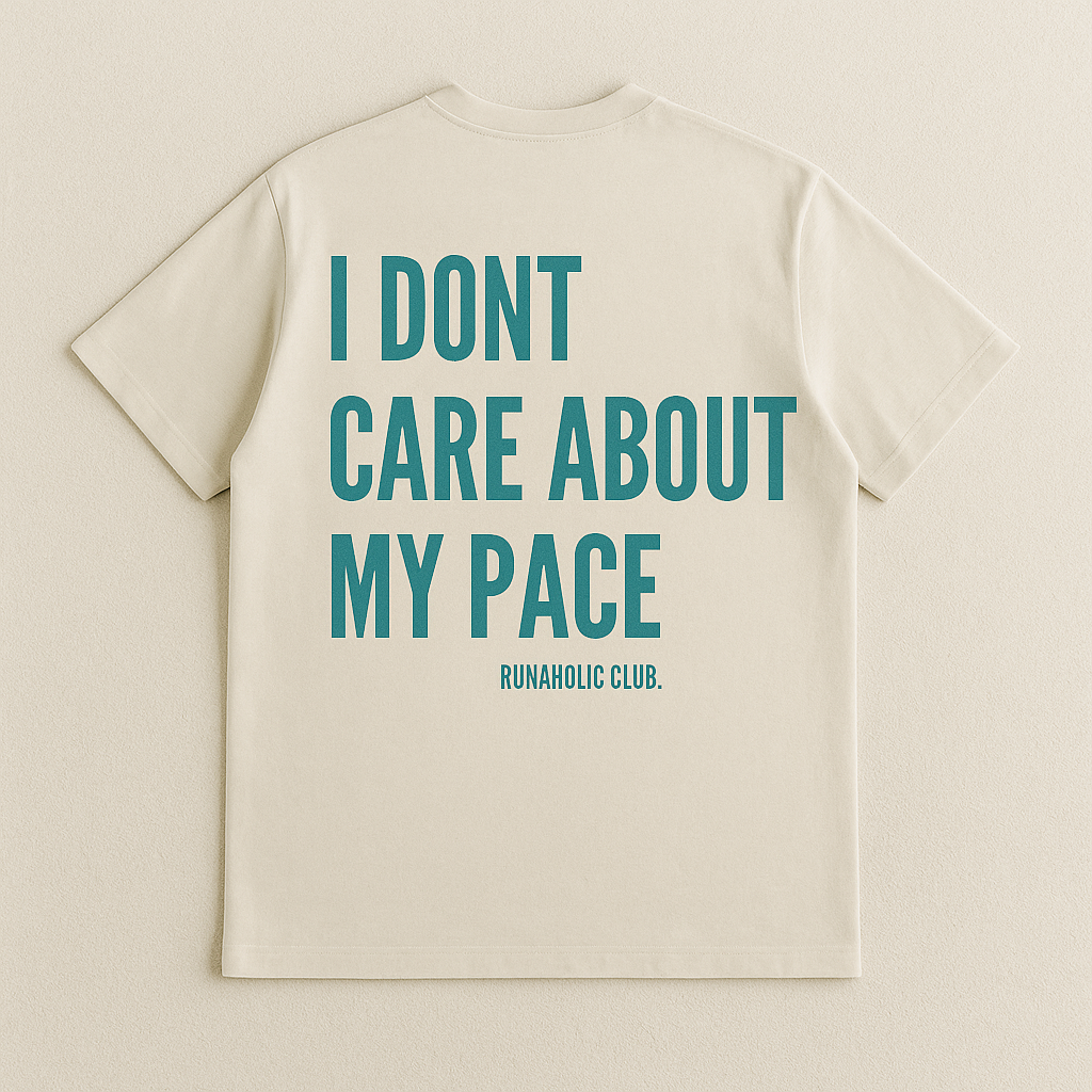 Camiseta "I Don't Care About My Pace" Off White