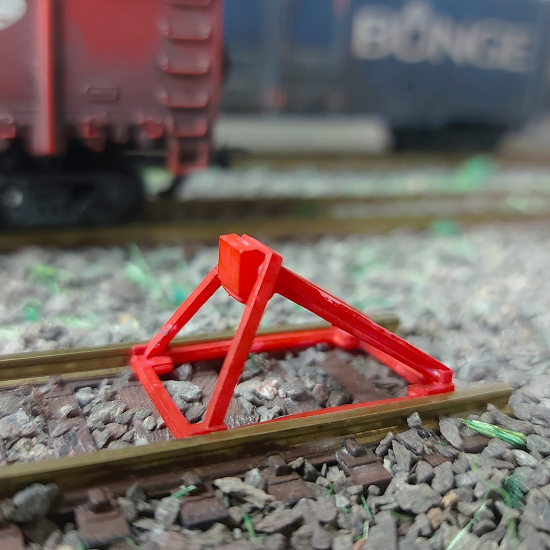 Fim de linha vermelho - 3 peças - HO/1:87