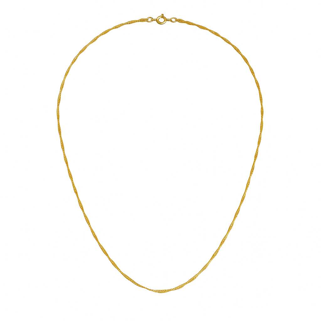 Colar Corrente Torcida   Folheada a Ouro 18K ou Prata 925