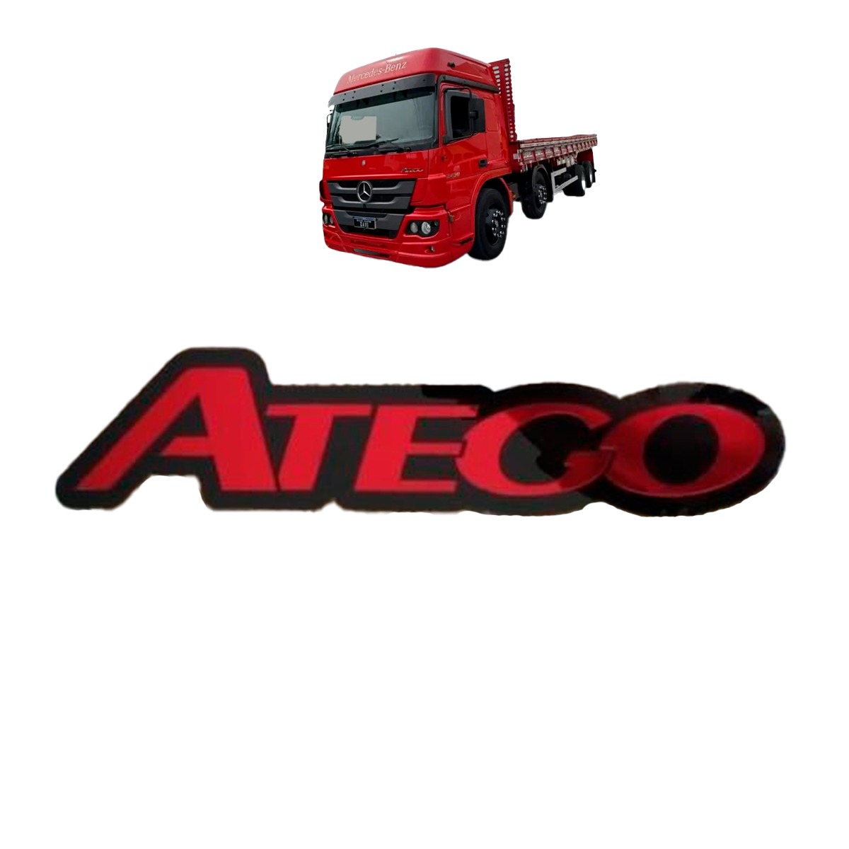 Emblema Atego Em Acrílico vermelho