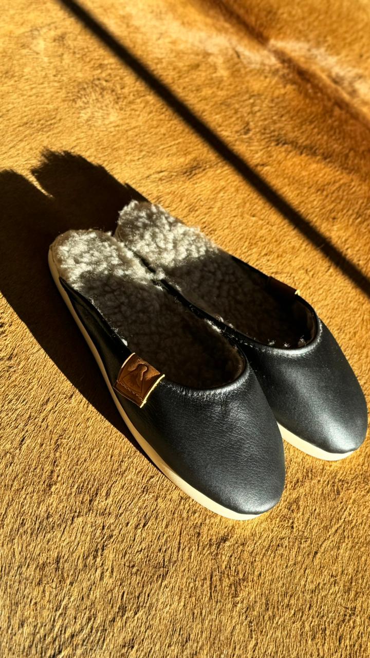 Chinelo Campeiro Forrado Preto