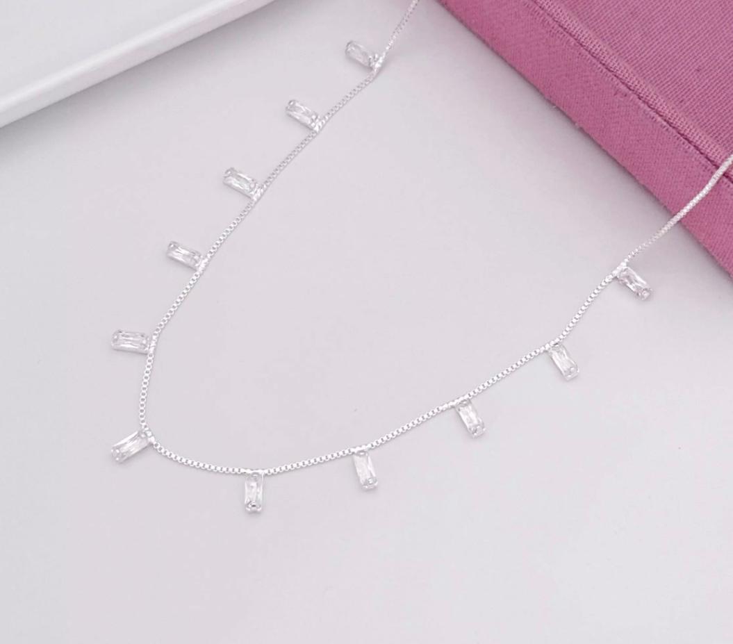 Colar riviera retangular cristal