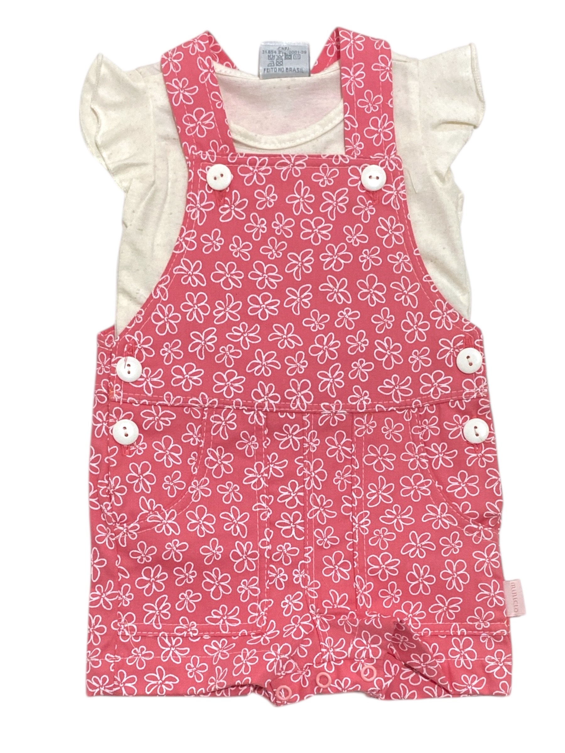 JARDINEIRA FEMININA MAGIC GARDEN 2 PECAS ROSA MINICLO