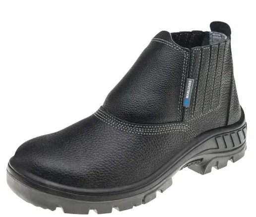 BOTINA DE SEGURANÇA MARLUVAS PRETO COM BIQUEIRA PVC E ELÁSTICO CA 41429