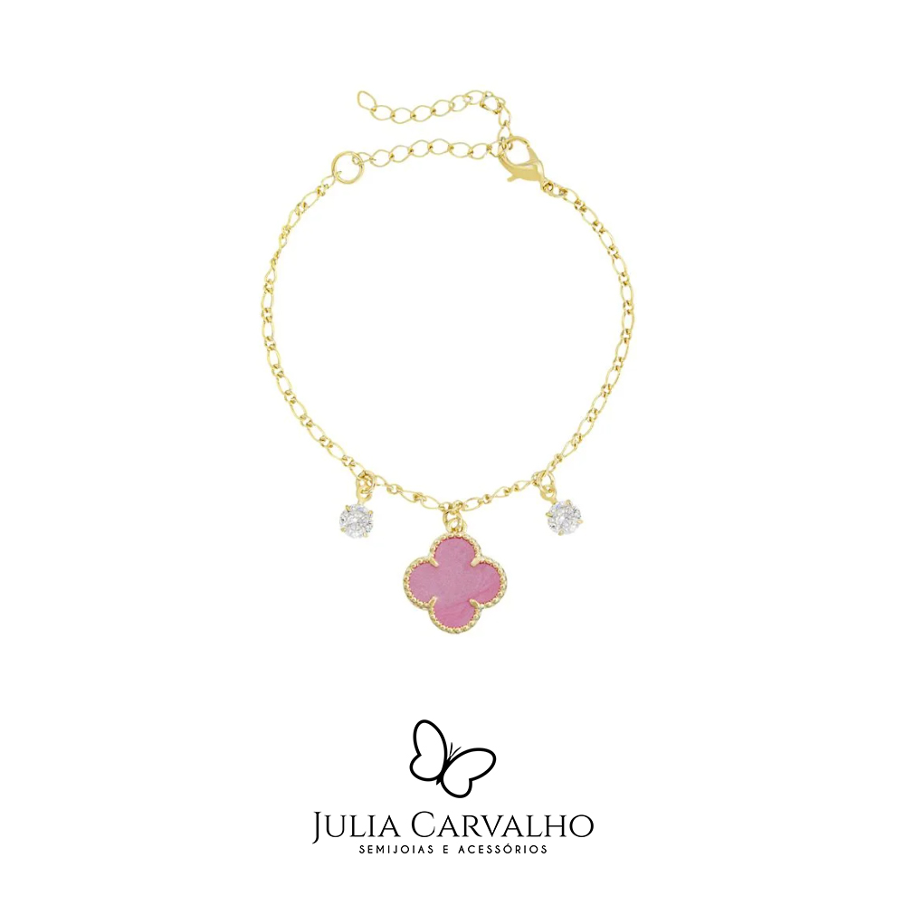 Pulseira Trevo com Pedrinha de Zircônia