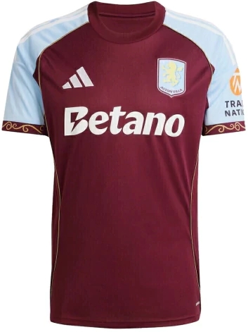 Camisa Aston Villa I 25/26 - Torcedor Adidas Masculina - Vinho e azul