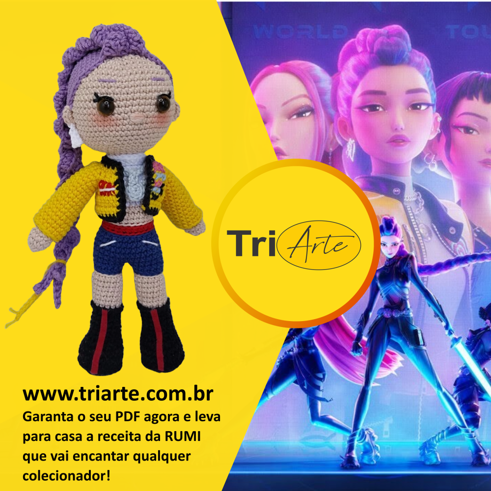 Receita Amigurumi Rumi K-pop | PDF Passo a Passo