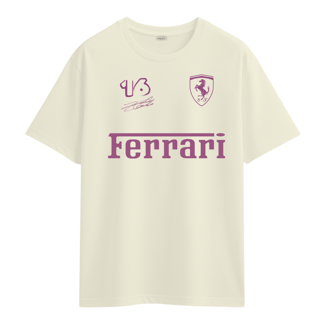 Camiseta Feminina Ferrari Off-white Pink Ferrari