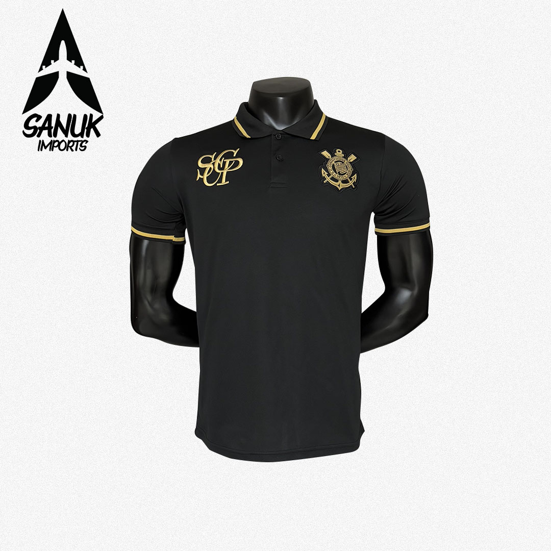 Camisa Polo Corinthians Black | Oficial, Estilo e Exclusividade   Sanuk Imports