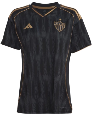 Camisa Atlético Mineiro III 25/26 - Torcedor Adidas Feminina - Preta com detalhes em marrom