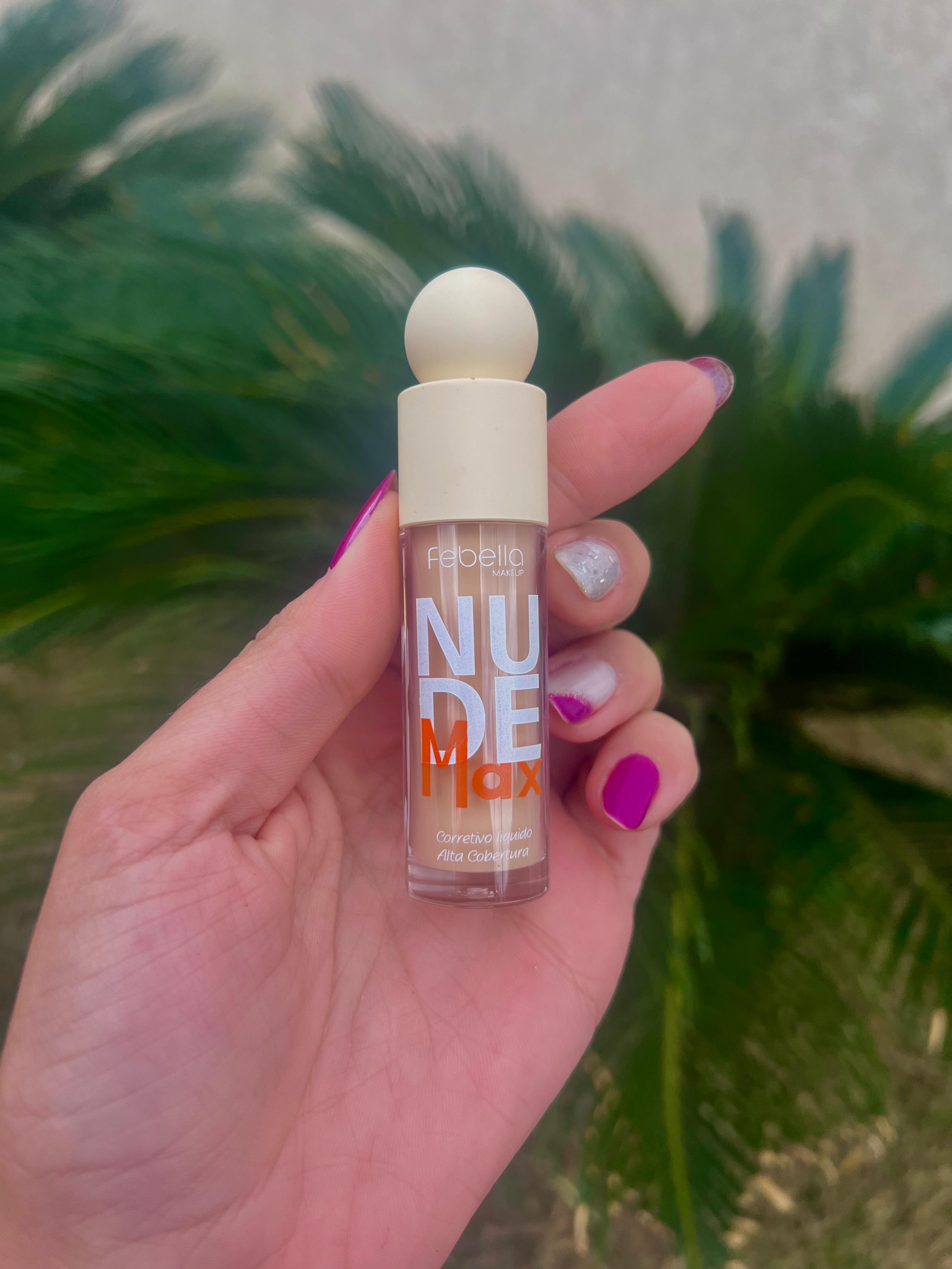 Corretivo Liquido Nude Max Alta Cobertura Longa Duração - Febella