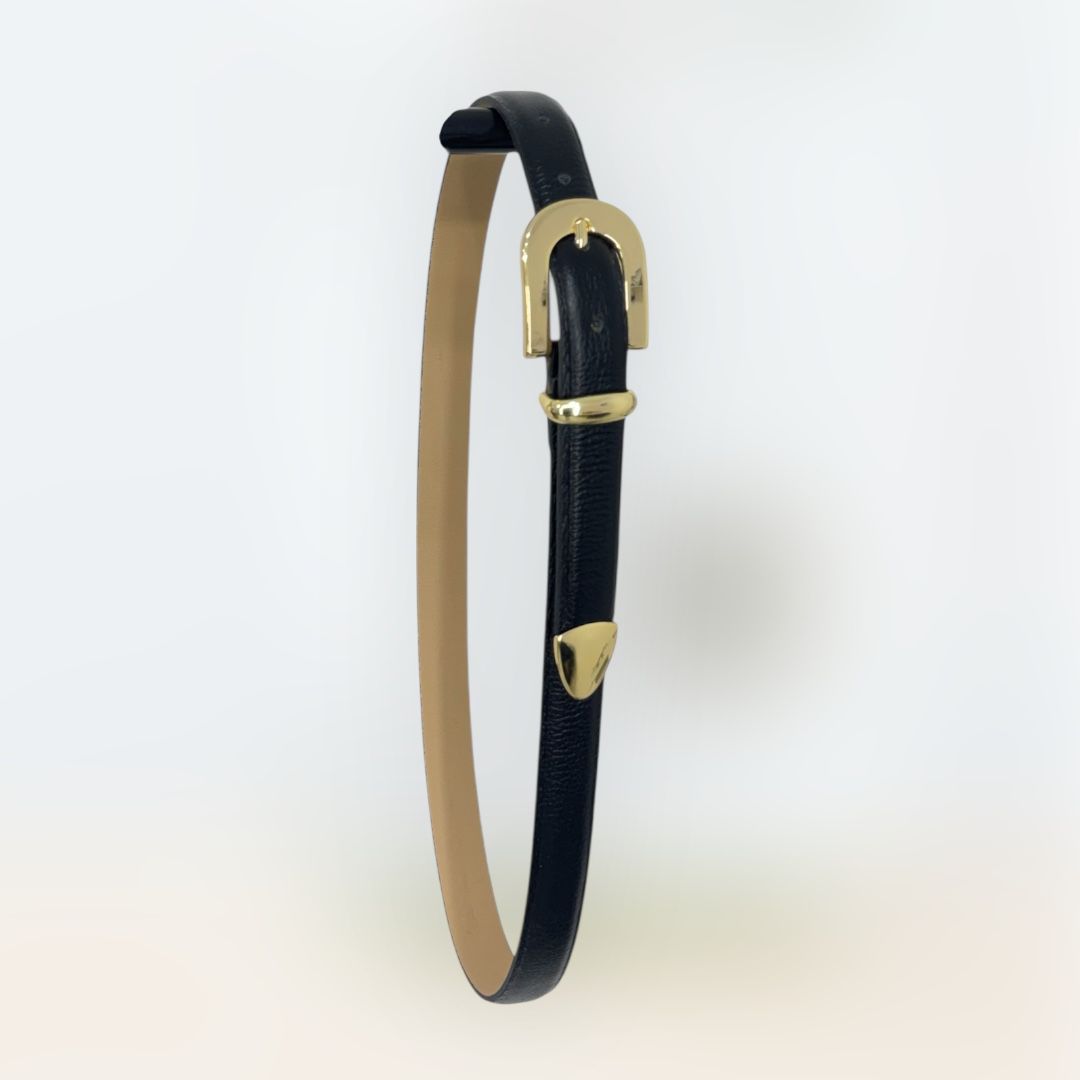 CINTO PONTEIRA DOURADA COURO LÉGITIMO