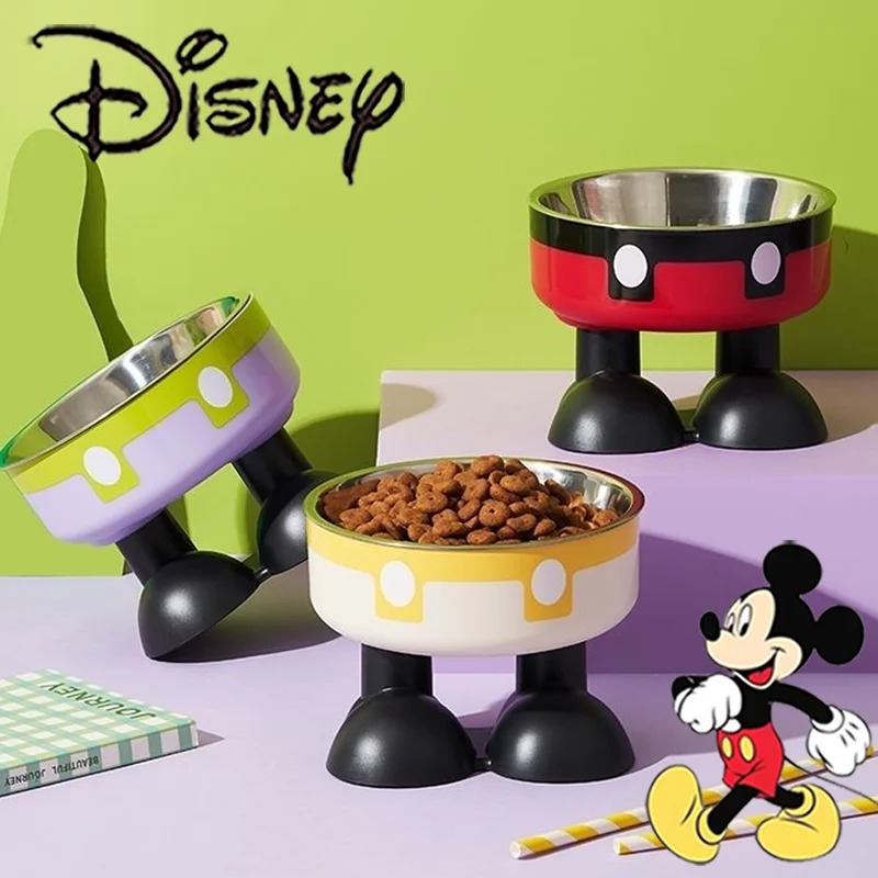 Tigela para Gatos e Cães Mickey Mouse   Elevada em Aço Inox