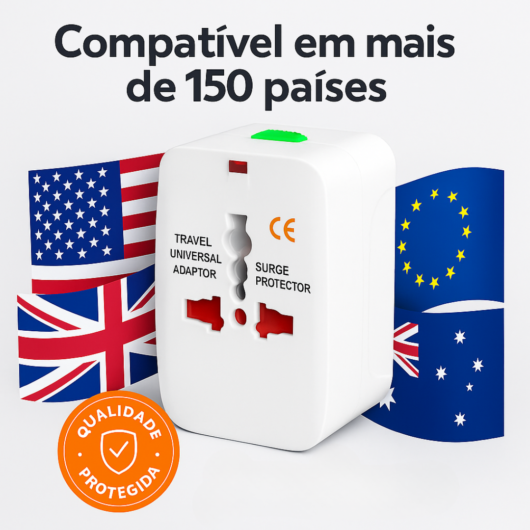 Adaptador de Tomada Internacional   Mais de 150 Países