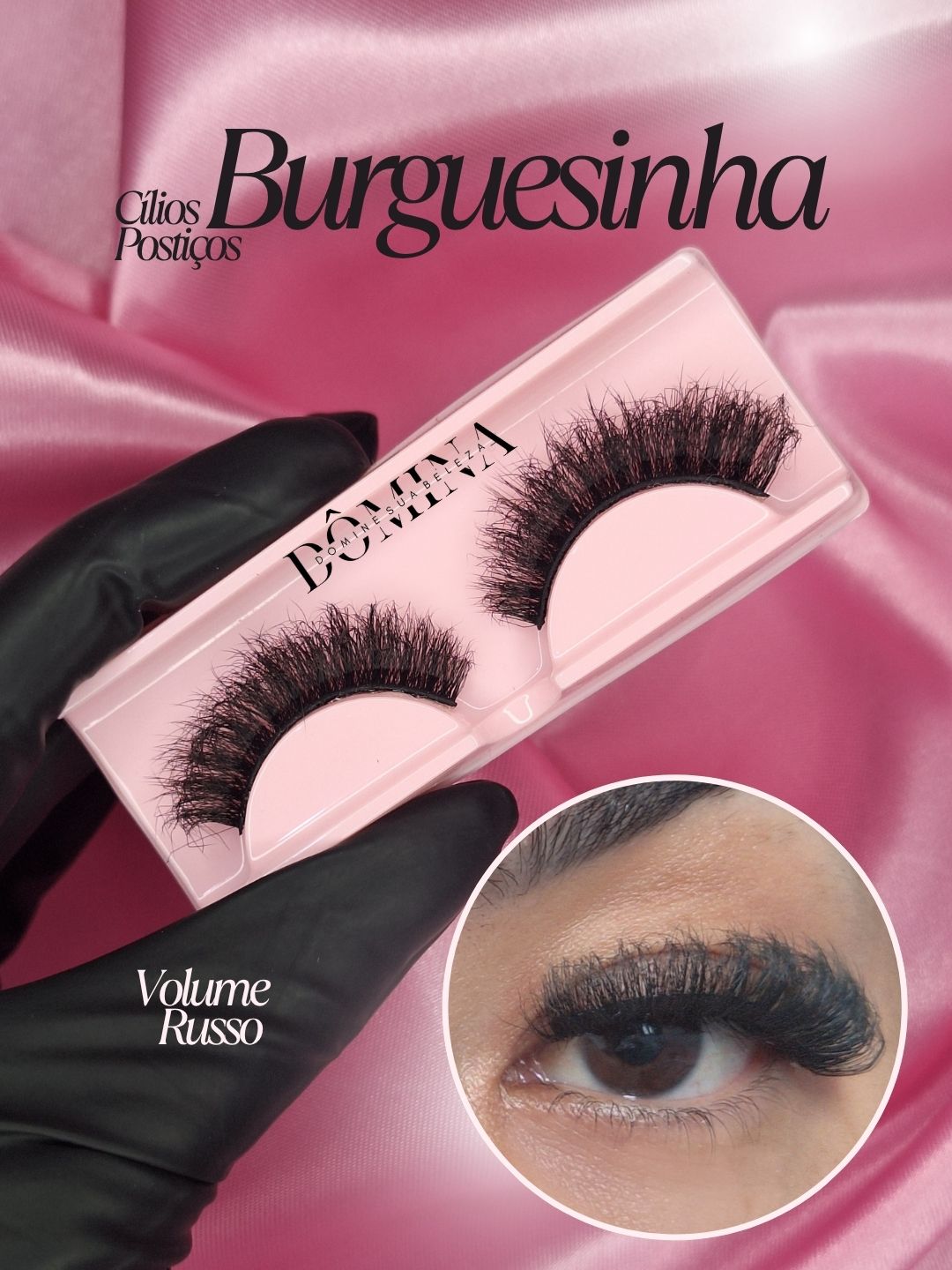 Cílios Postiços Burguesinha - Volume Russo efeito extensão