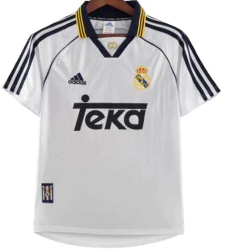 Camisa Real Madrid Casa Retrô 98/99 Branca Adidas