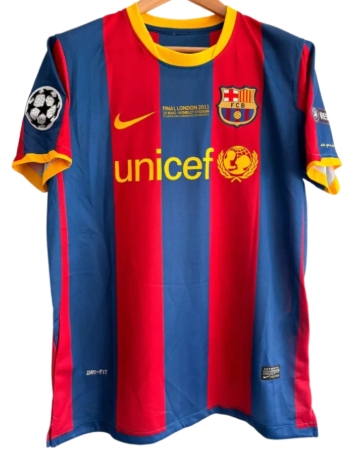 Camisa Barcelona Retrô 2010/2011 Azul e Grená + Patchs