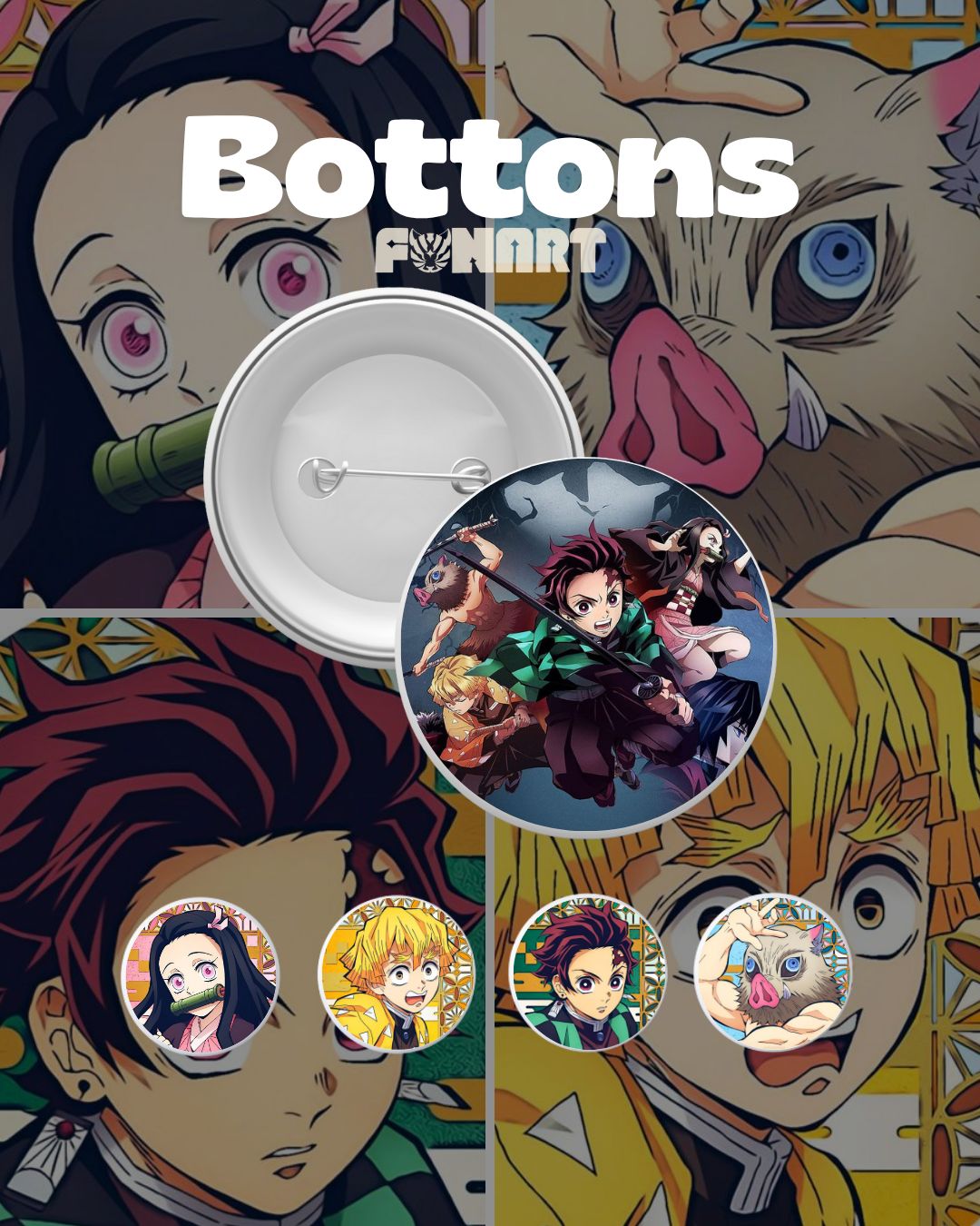 Bottons Demon Slayer - TAMANHO (M)