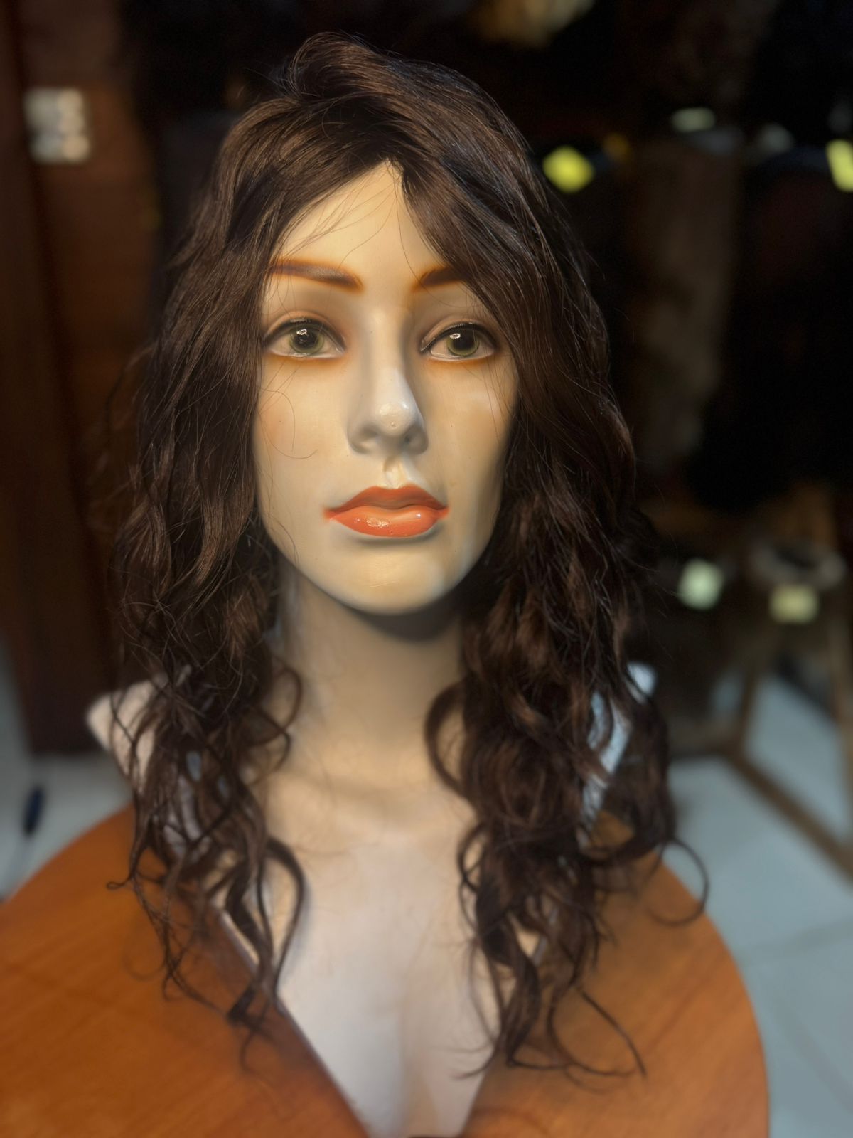 Prótese Capilar Topo Cabelo Humano Ondulado Castanho 90g 45cm Base 12x11