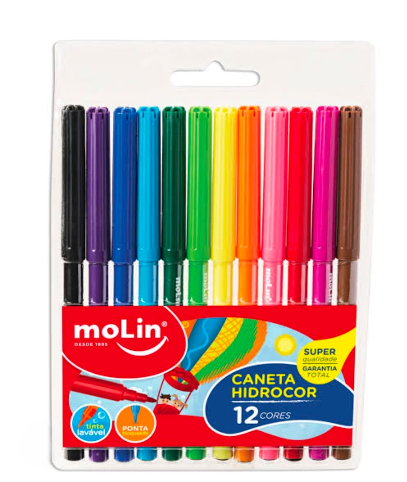 Canetinhas Hidrocor Molin 12 cores