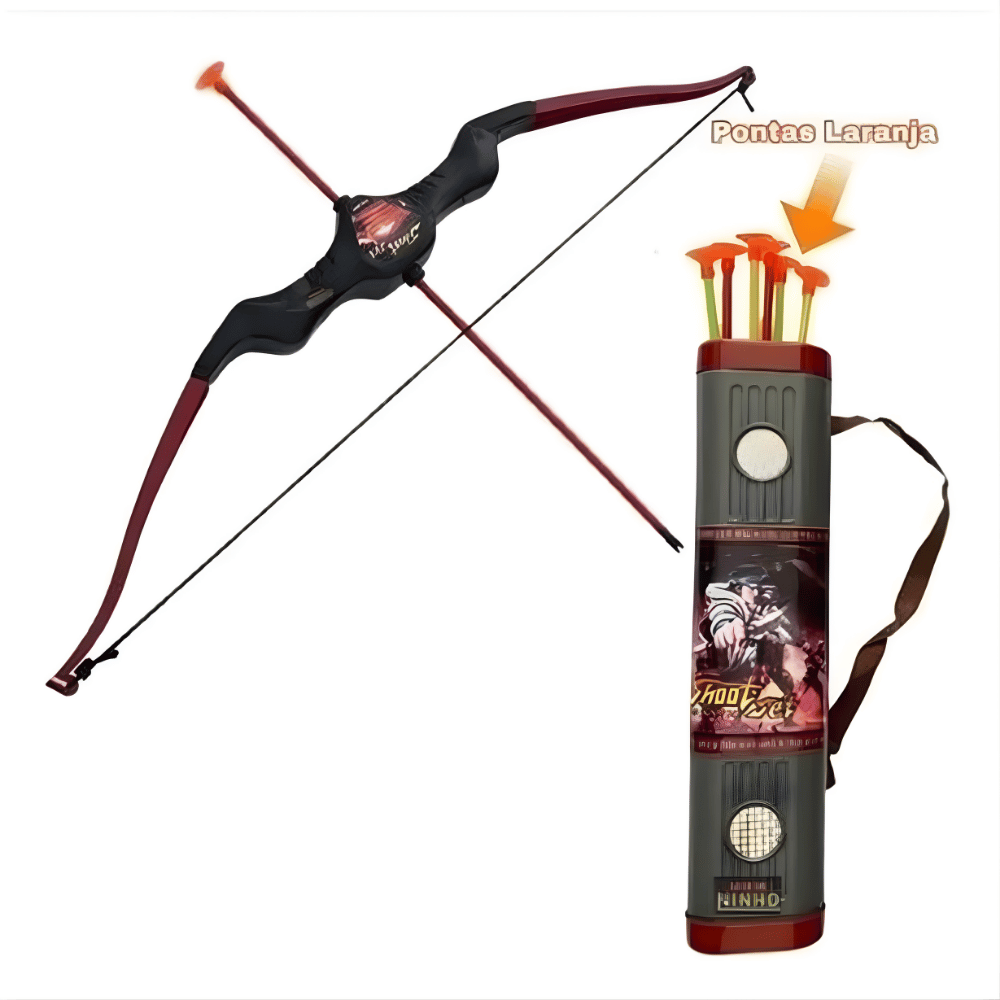 Arco e Flecha - Arqueiro Com Lançador e Bolsa