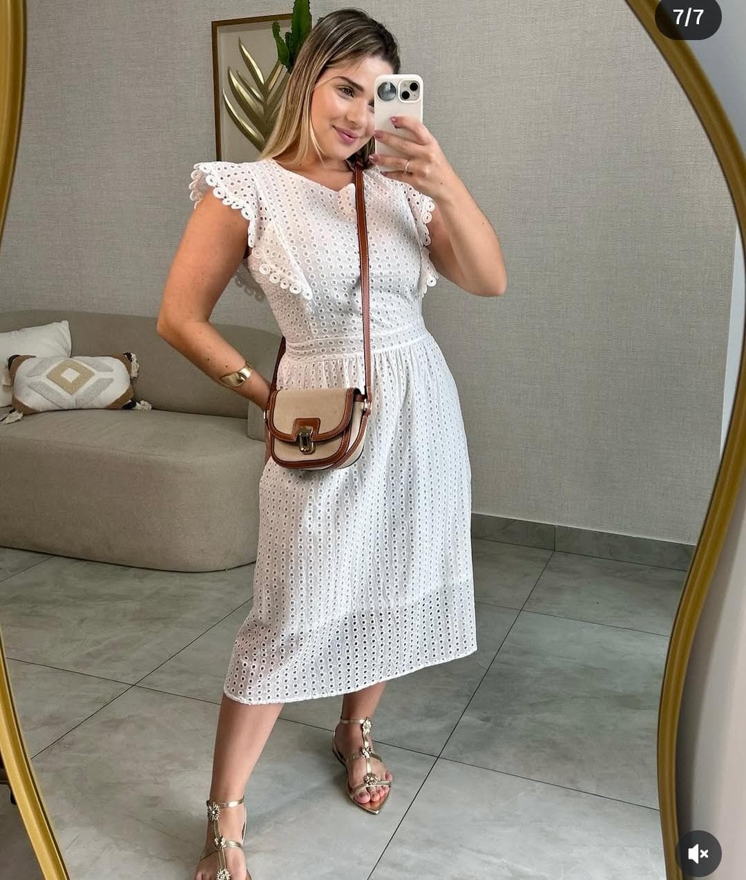 Vestido Midi Branco Importado JJJ LOJA