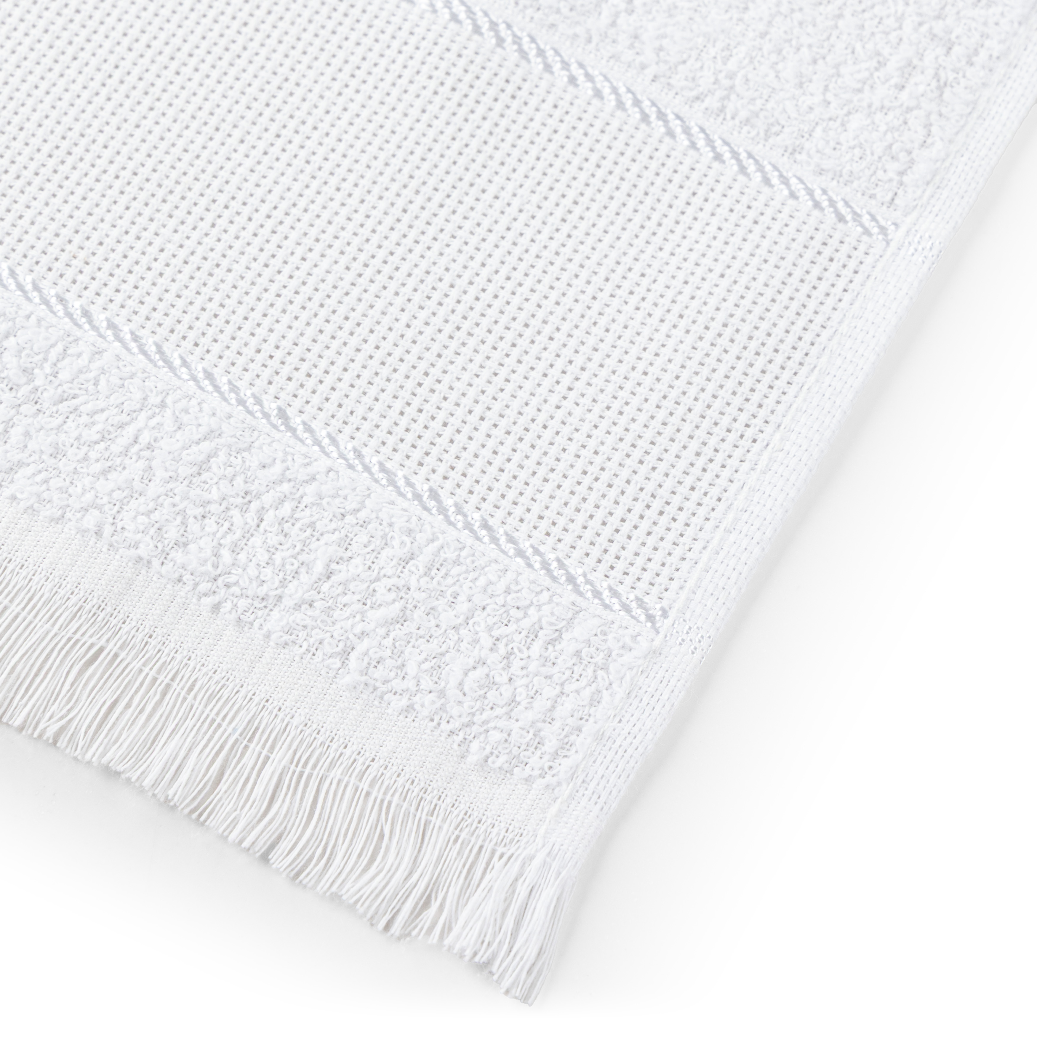 Kit com 12 Toalhas Sociais - Franjinha Branco