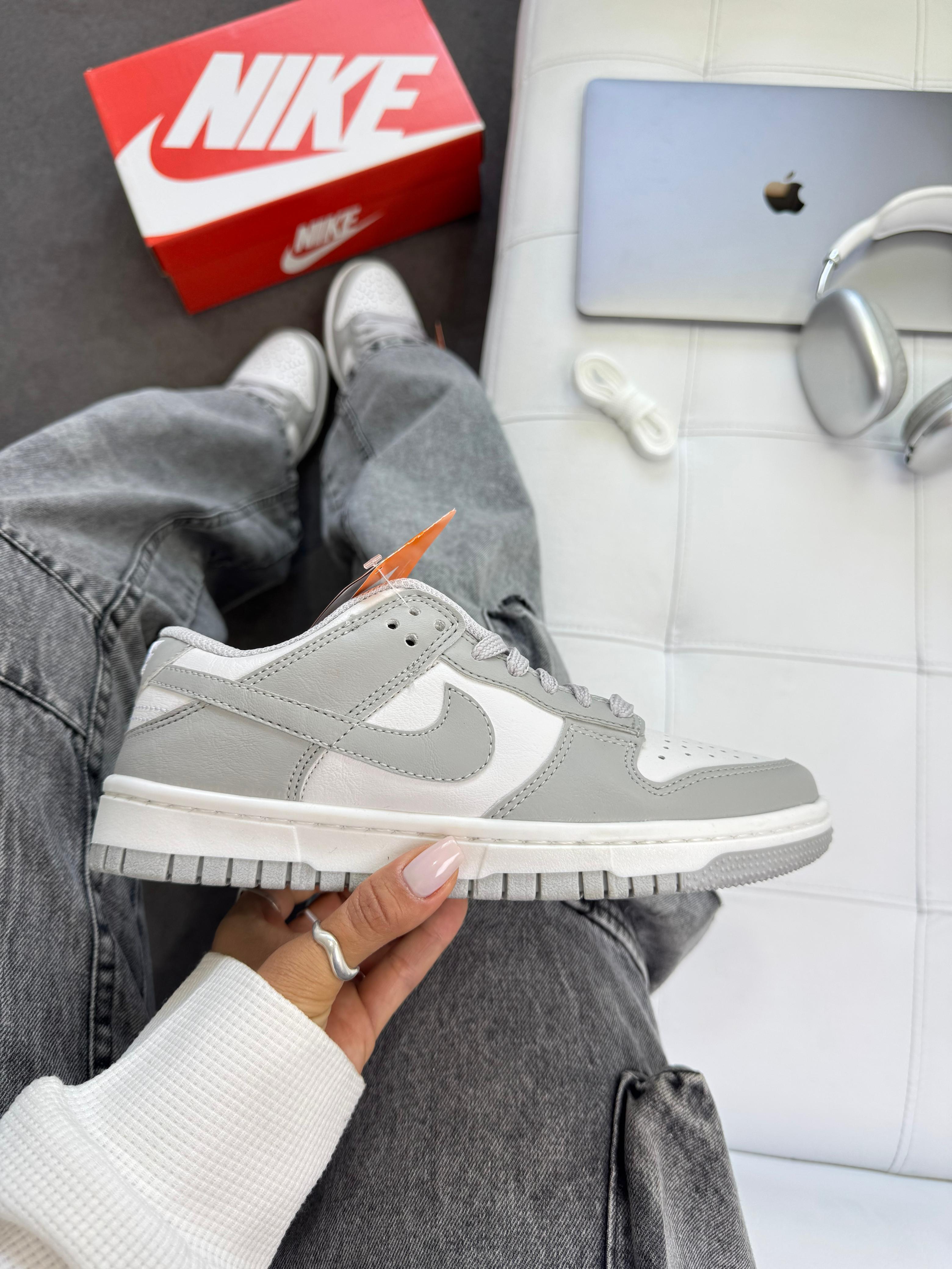 Nk Dunk Low Cinza Branco