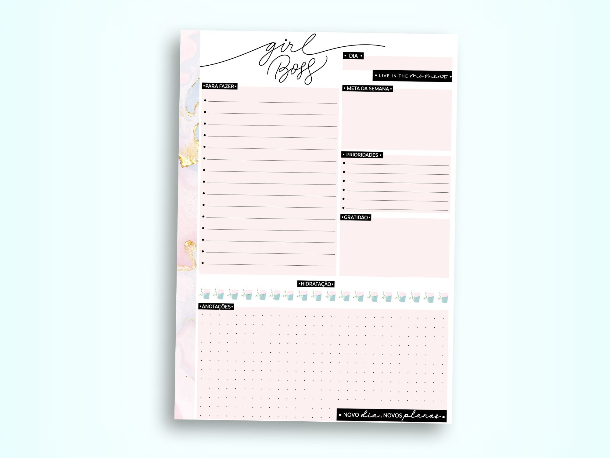 Bloco Planner Diário - Girl Boss