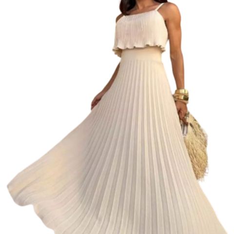 Vestido Longo Plissado Duna Casual