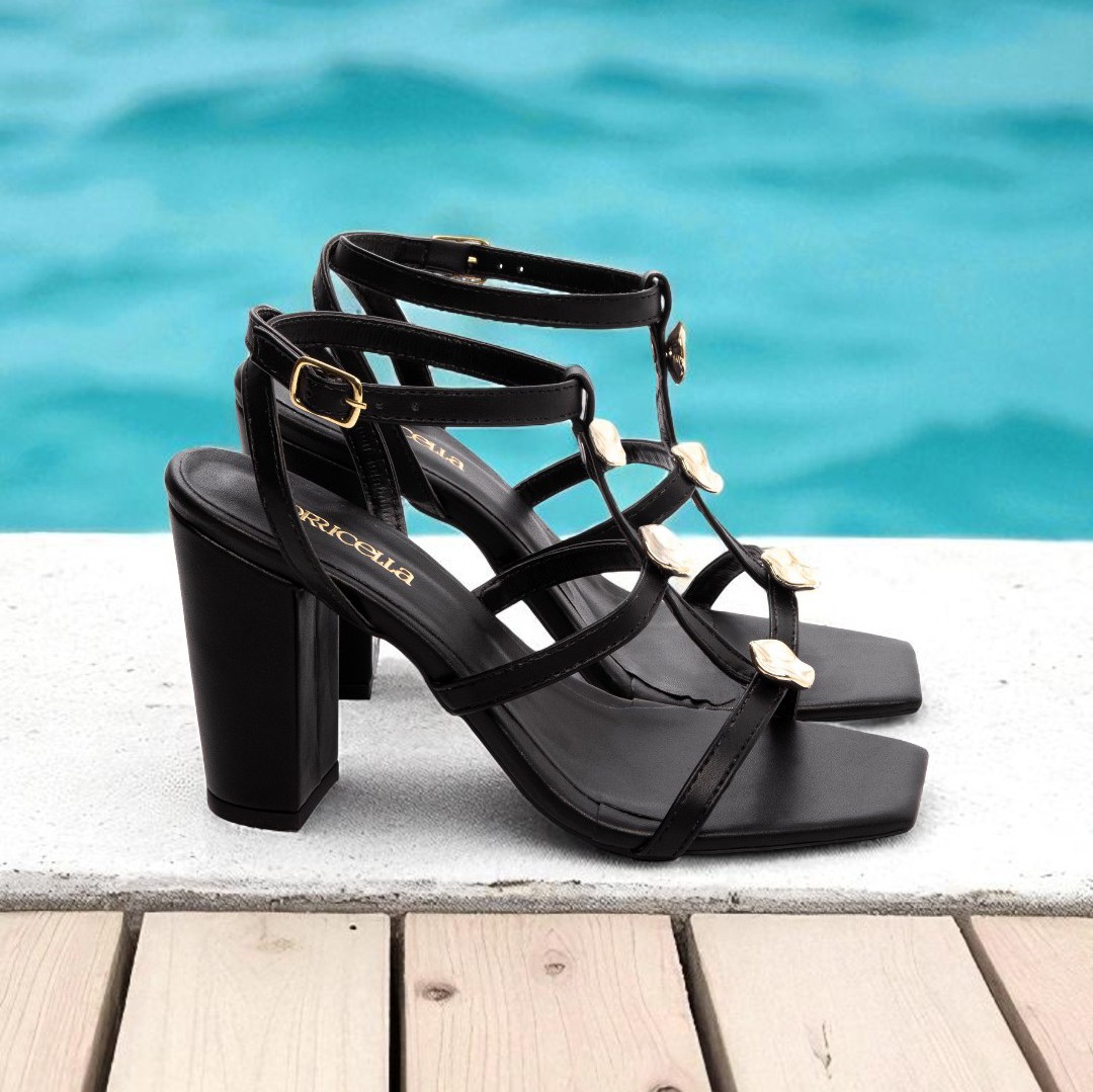 Sandália Bico Quadrado Shine