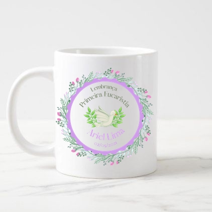 Caneca Lembrança Primeira Eucaristia Personalizada - Comunhão Batismo