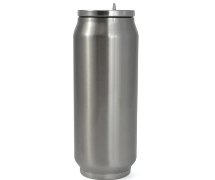 Lata térmica em aço inox 400 ml branca ou metalizada