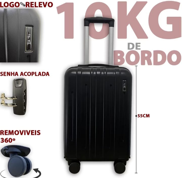 Mala de Bordo SmartTravel 10kg   Rodinhas 360° Removíveis e Cadeado TSA