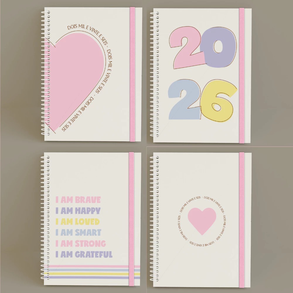 Agenda 2026 Semanal Corações - Erudittas