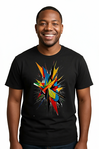 Camiseta Tradicional, Gola Redonda, Casual com Estampa Multi cores